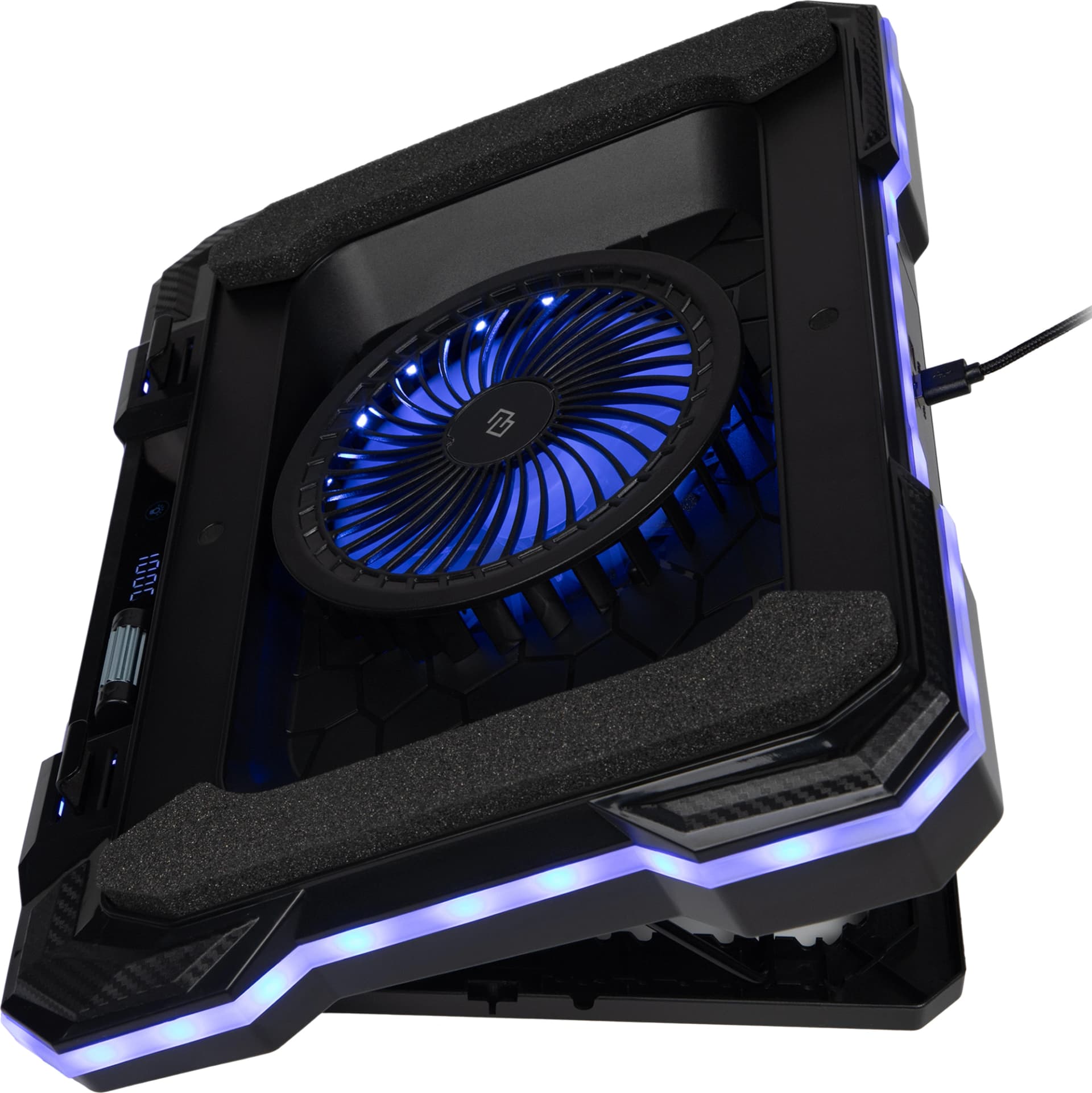 Подставка для ноутбука Digma D-NCP190-1x100RGB 19" 428x316x58мм 52дБ 2xUSB 1x 140ммFAN 1280г Fan-control металл/пластик черный - фото 3