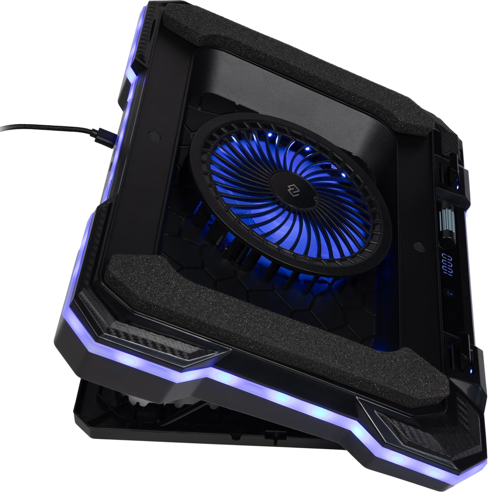 Подставка для ноутбука Digma D-NCP190-1x100RGB 19" 428x316x58мм 52дБ 2xUSB 1x 140ммFAN 1280г Fan-control металл/пластик черный - фото 4