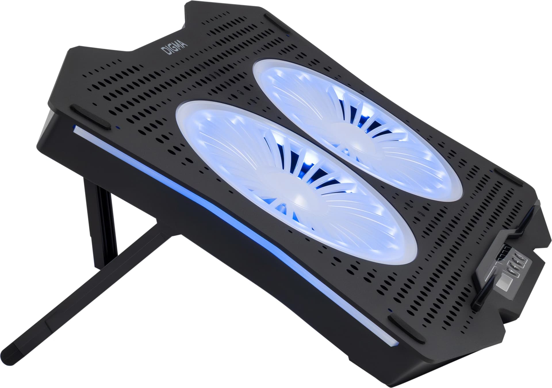 Подставка для ноутбука Digma D-NCP180-2x110RGB 18" 410x280x34мм 20дБ 2xUSB 2x 110ммFAN 700г Fan-control пластик ABS черный - фото 3