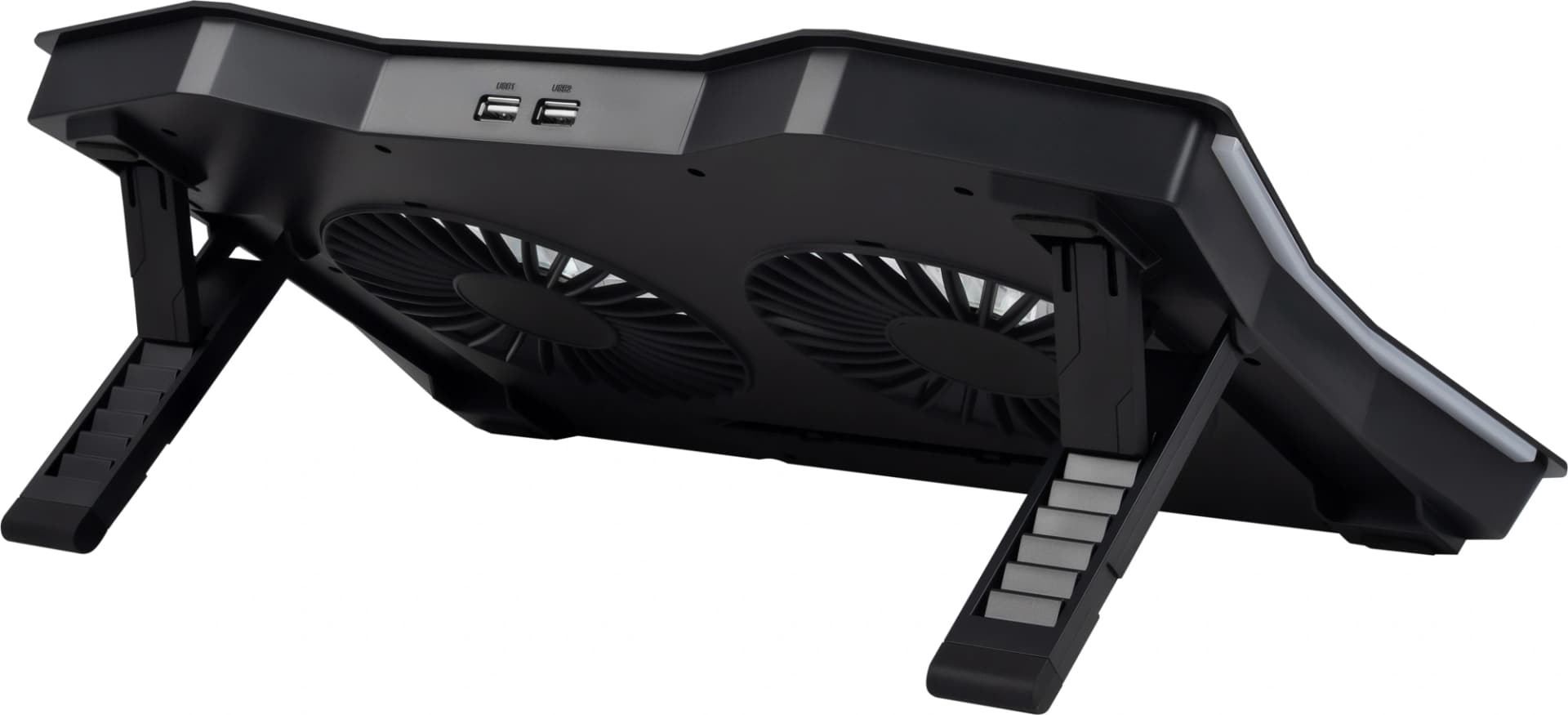 Подставка для ноутбука Digma D-NCP180-2x110RGB 18" 410x280x34мм 20дБ 2xUSB 2x 110ммFAN 700г Fan-control пластик ABS черный - фото 4
