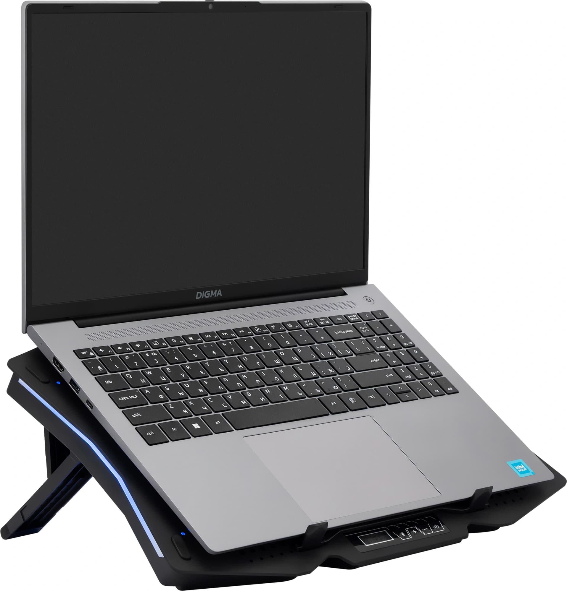 Подставка для ноутбука Digma D-NCP180-2x110RGB 18" 410x280x34мм 20дБ 2xUSB 2x 110ммFAN 700г Fan-control пластик ABS черный - фото 5