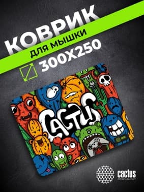 Коврик для мыши Cactus Colorful Cacti 300x250x3мм (CS-MPC-D03M) - фото 2