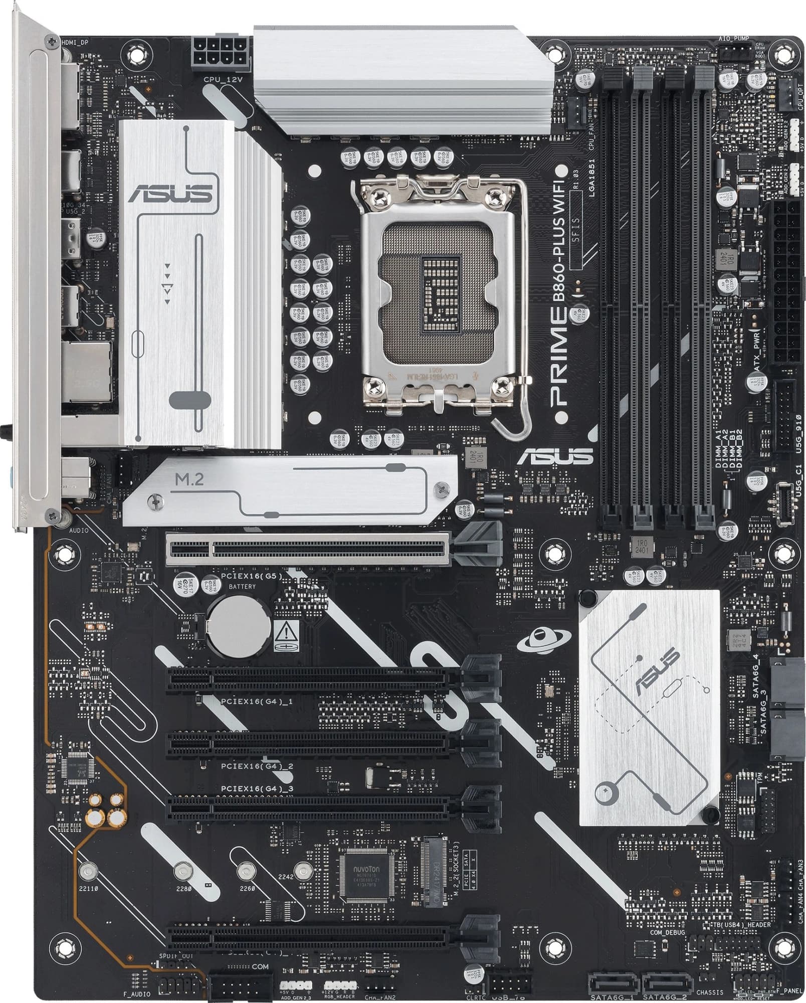 Материнская плата Asus PRIME B860-PLUS WIFI Soc-1851 Intel B860 4xDDR5 ATX AC`97 8ch(7.1) 2.5Gg RAID+HDMI+DP - фото 3