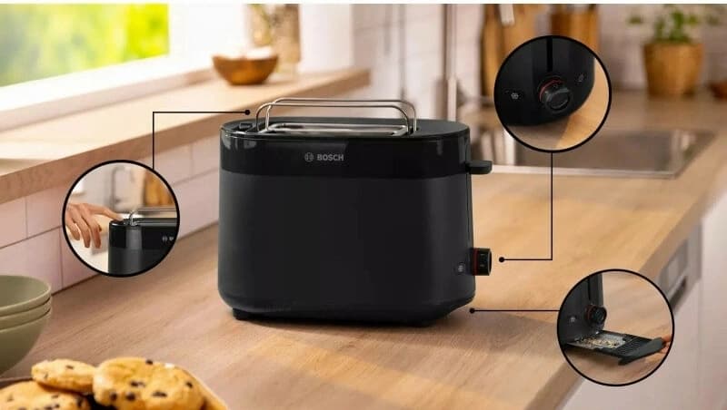 Тостер Bosch TAT2M123 950Вт черный - фото 5
