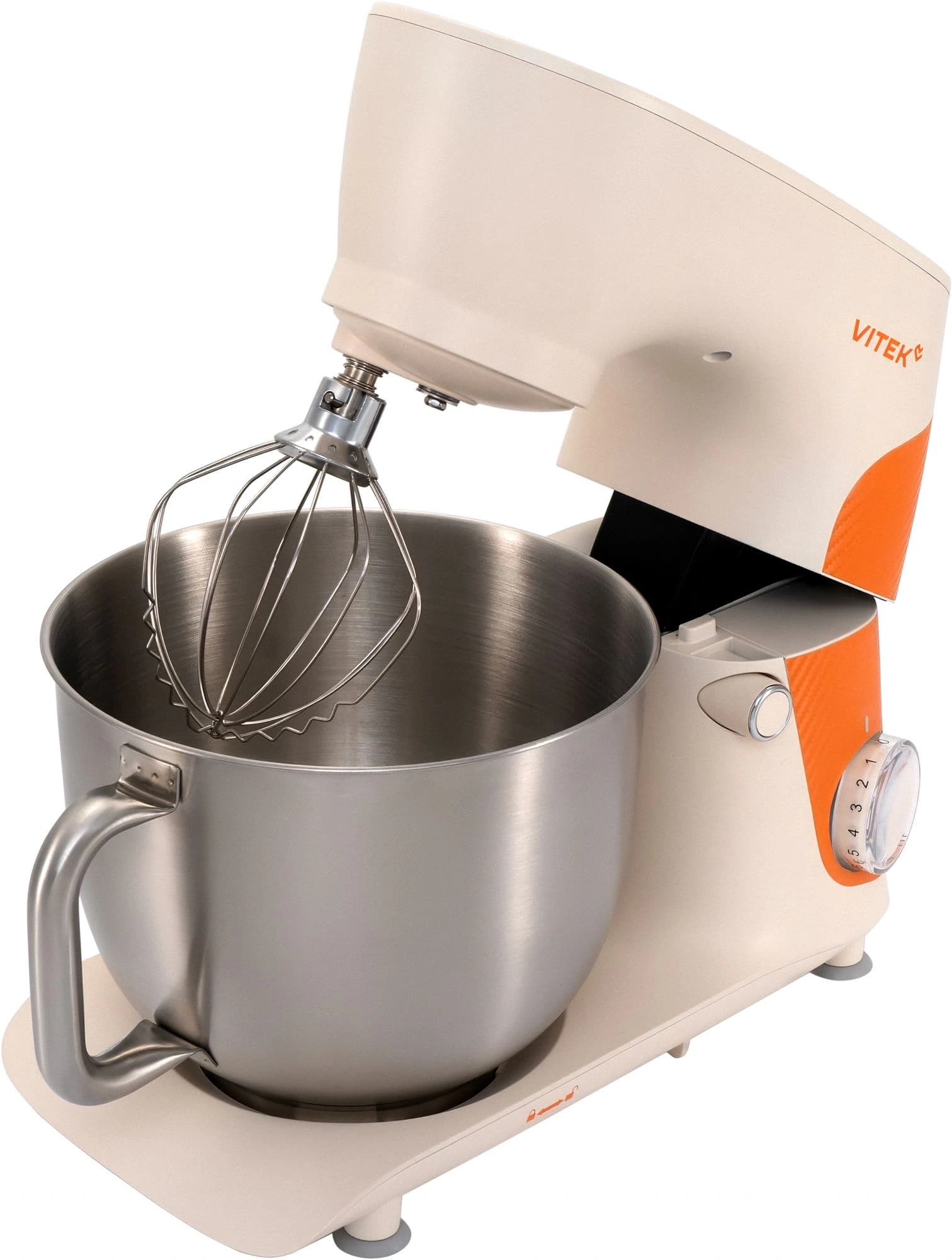Миксер планетарный Vitek VT-PM0331 1800Вт кремовый/оранжевый - фото 5