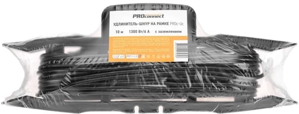 Удлинитель силовой PROconnect PROc-Uc (13-4913) 3x0.75кв.мм 1розет. 10м ПВС 6A пласт.рамка черный - фото 5