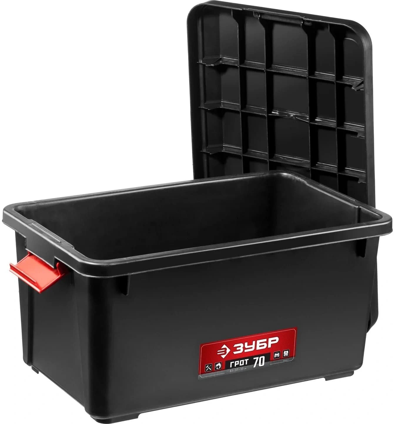 Ящик для инструментов Зубр 38184-24_z01 70л 1отд. черный - фото 4