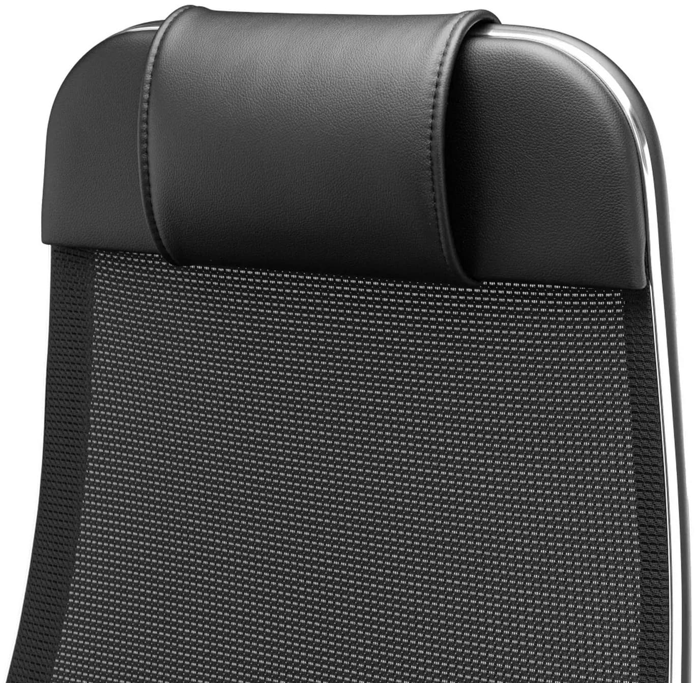 Кресло Метта ErgoLife Comfort черный сиденье черный сет./экокожа с подголов. крестов. сталь хром - фото 3
