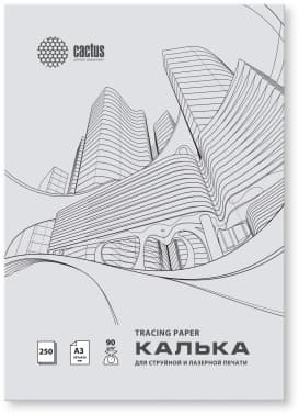 Калька Cactus CS-TR90-A3250 A3/90г/м2/250л. универсальная - фото 2