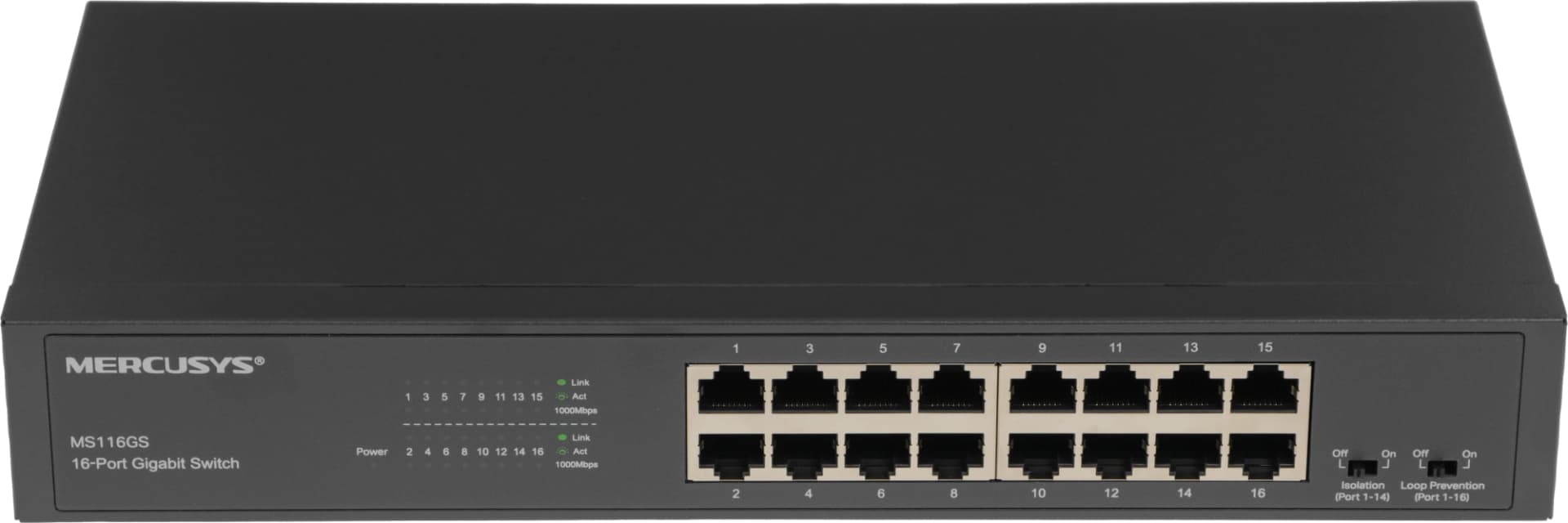 Коммутатор Mercusys MS116GS (L2) 16x1Гбит/с неуправляемый