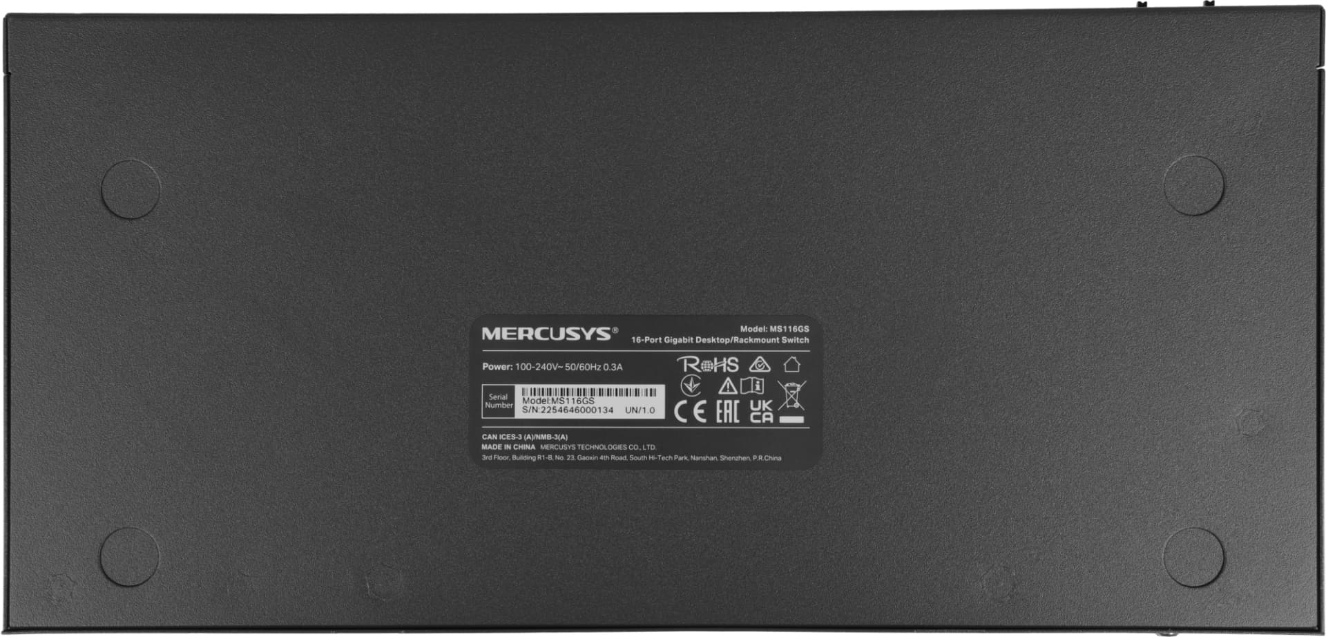 Коммутатор Mercusys MS116GS (L2) 16x1Гбит/с неуправляемый - фото 5