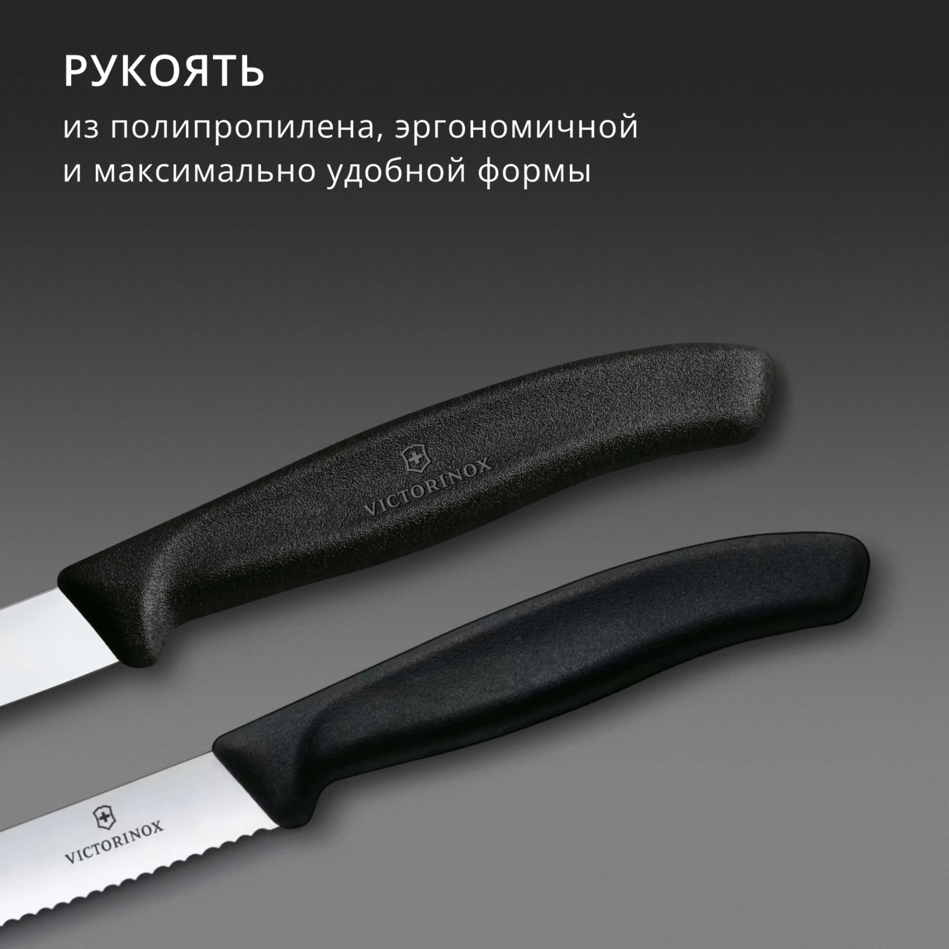 Набор ножей кухон. Victorinox Swiss Classic 6.7603.2 для овощей компл.:2предм. черный европодвес - фото 5
