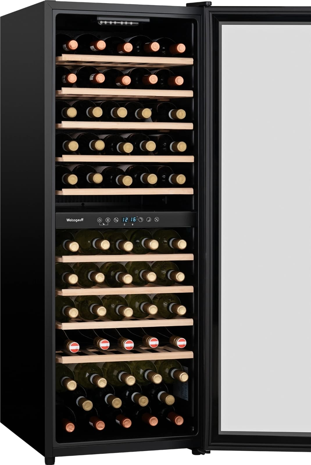Винный шкаф Weissgauff WWC-77 DB DualZone 1-нокамерн. черный - фото 4