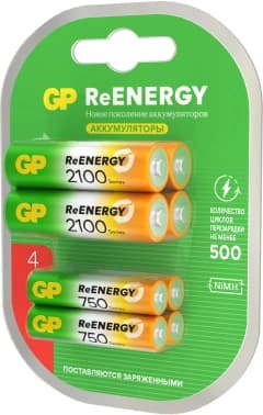 Аккумулятор GP 210AAHC АА+75AAAHC AAA NiMH 2000mAh (8шт) - фото 5