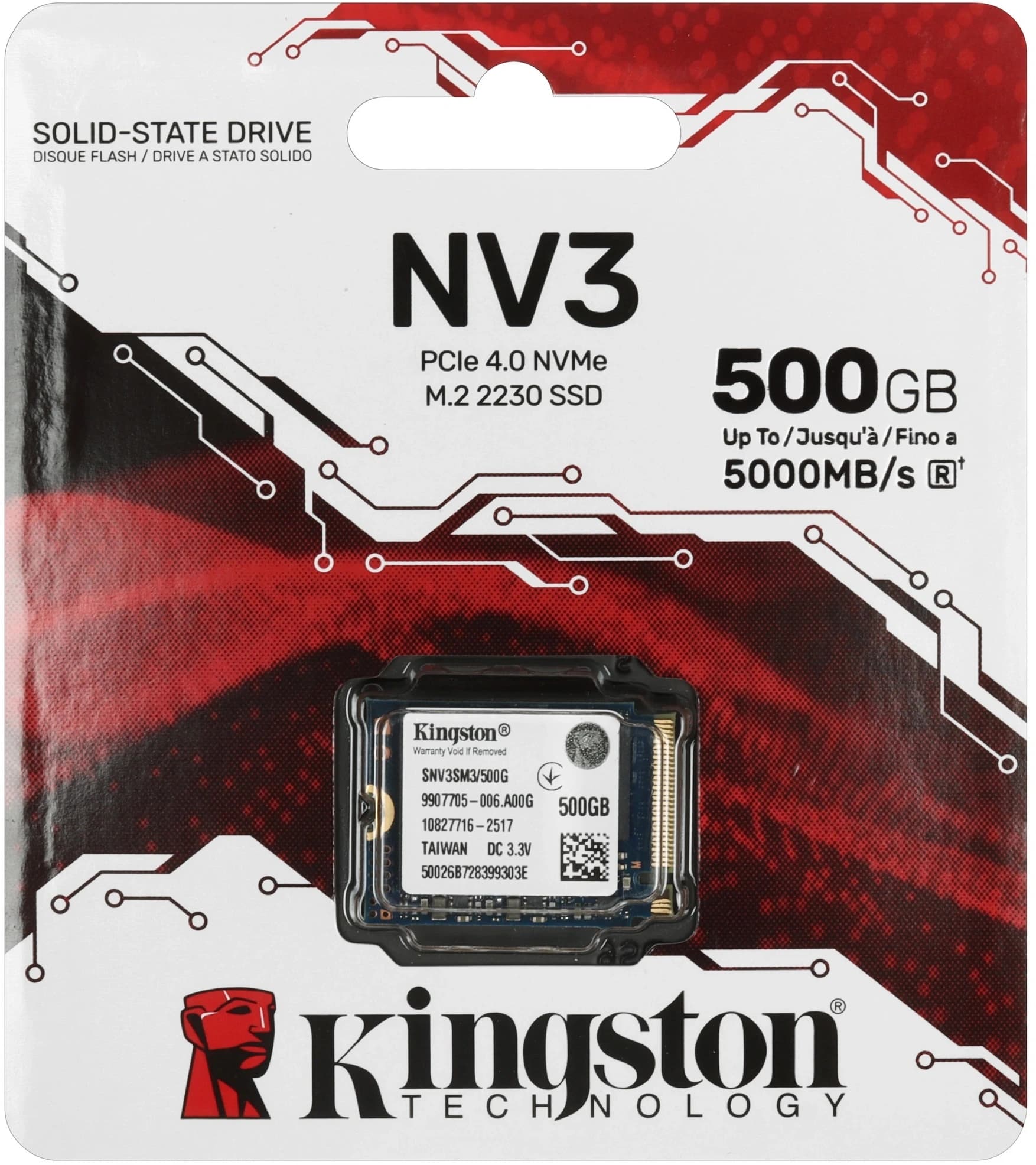 Накопитель SSD Kingston PCIe 4.0 x4 500GB SNV3SM3/500G NV3 M.2 2230 - фото 3