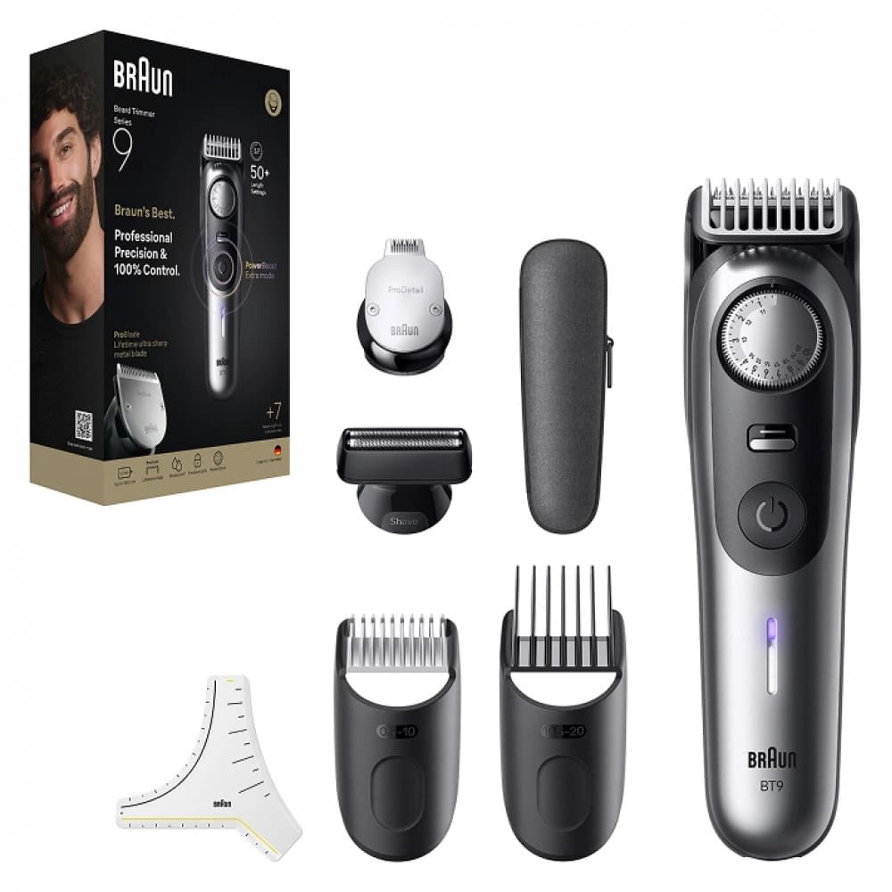 Триммер Braun BT9520 серебристый (насадок в компл:4шт) - фото 3