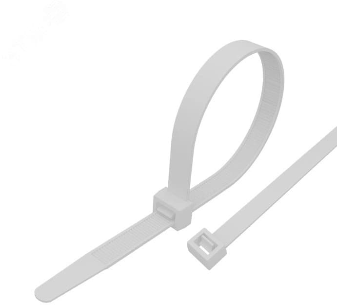 Стяжка пластиковая Rexant 87-0250 250x3.6мм (упак:100шт) нейлон внешний (-60/+85) белый - фото 3