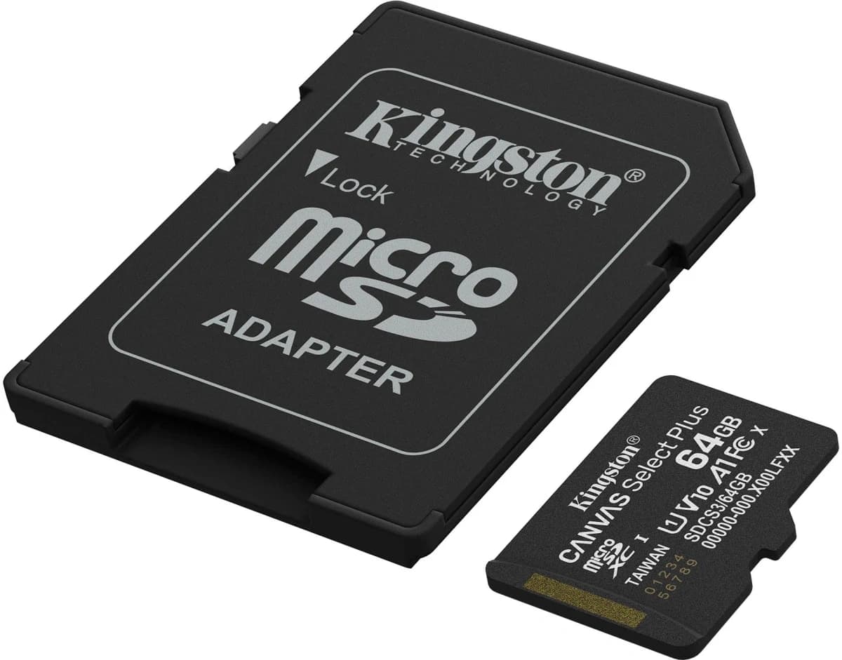 Флеш карта microSDXC 64GB Kingston SDCS3/64GB Canvas Select Plus V10 A1 + adapter - фото 4