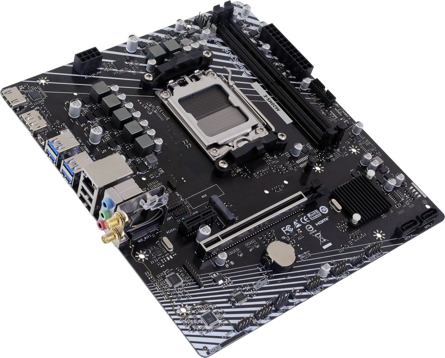 Материнская плата Biostar A620MS-E Socket AM5 AMD A620A 2xDDR5 mATX AC`97 8ch(7.1) GbLAN RAID+HDMI+DP - фото 4