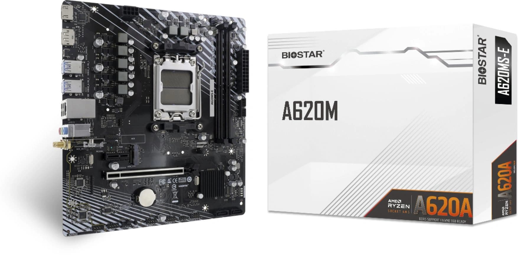 Материнская плата Biostar A620MS-E Socket AM5 AMD A620A 2xDDR5 mATX AC`97 8ch(7.1) GbLAN RAID+HDMI+DP - фото 4