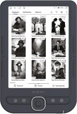 Электронная книга Digma luma 6" E-ink HD Pearl 1024x758 Touch Screen 1.2Ghz 256Mb/32Gb/microSDHC/подсветка дисплея темно-серый (в компл.:обложка) - фото 2
