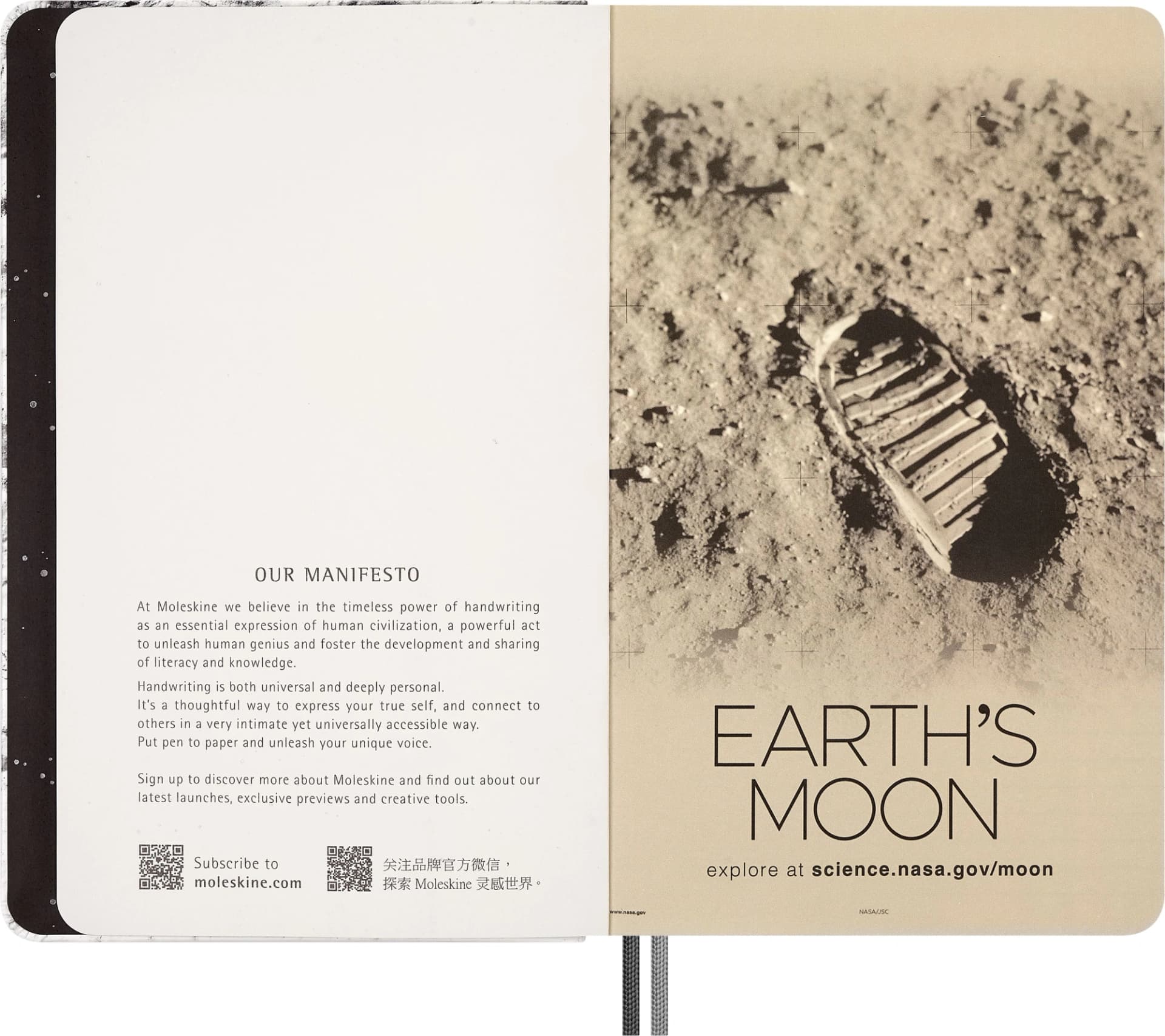 Блокнот Moleskine LIMITED EDITION NASA-INSPIRED SKNTBHL7063S1 Large 130х210мм 176стр. линейка серебристый Moon - фото 5