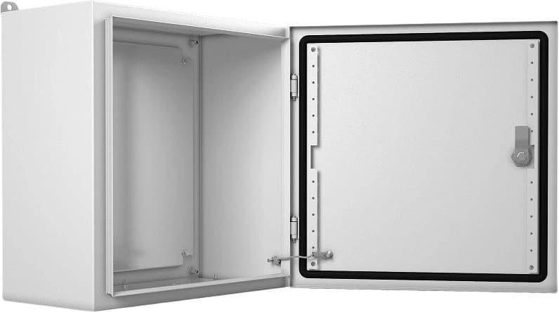 Шкаф электротехнический Elbox EMW-400.400.150-1-IP66 монтаж.пан. одноствор. настенный 400мм 150мм 135мм IP66 IK10 несъемн.бок.пан. 50кг серый металл уличный всепогодный антиванадальный - фото 4