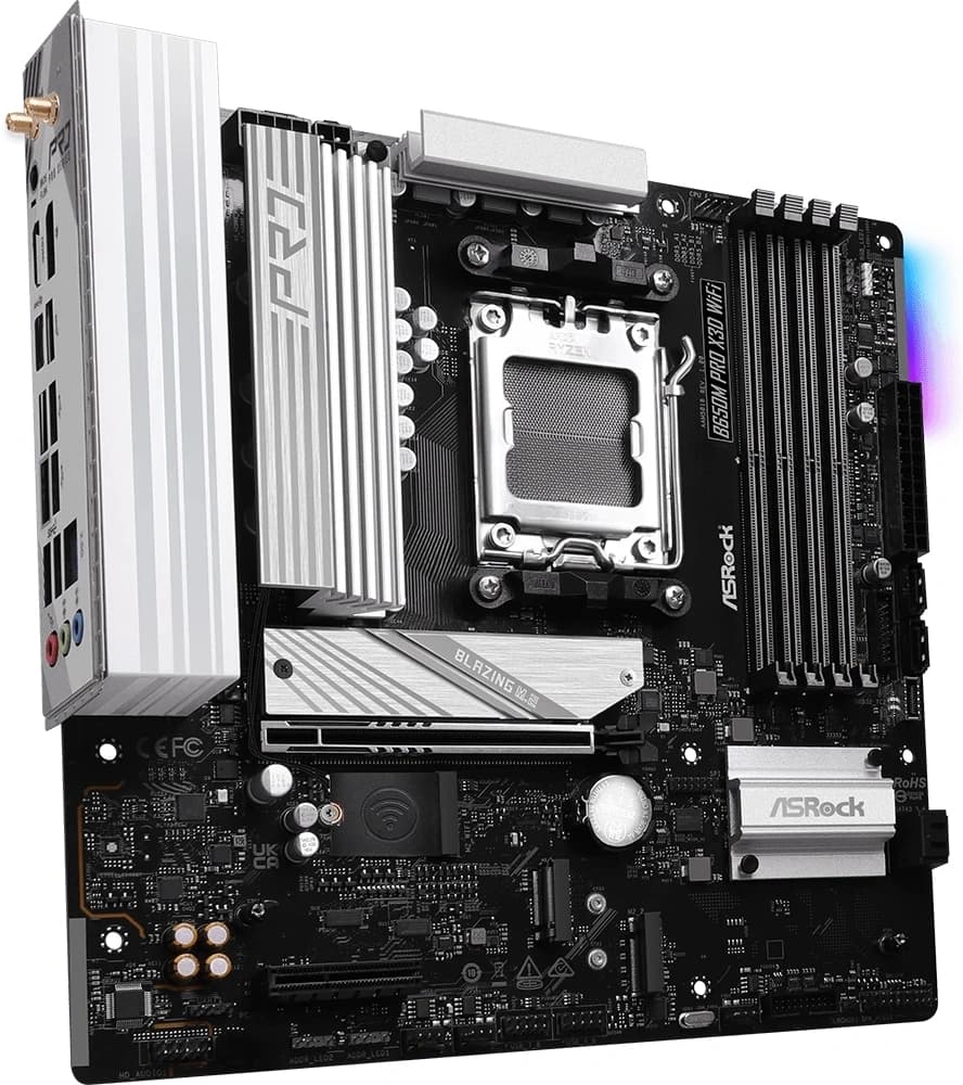 Материнская плата Asrock B650M PRO X3D Socket AM5 AMD B650 4xDDR5 mATX AC`97 8ch(7.1) 2.5Gg RAID+HDMI+DP - фото 3