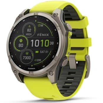 Смарт-часы Garmin Fenix 8 Solar 47мм 1.3" MIP корп.серебристый рем.желтый (010-02906-21) - фото 2