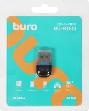 Адаптер USB Buro BU-BT601 BT6.0+EDR+BLE class 2 20м черный - фото 2