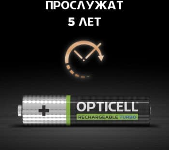 Аккумулятор Opticell Turbo 6080003 AAA NiMH 970mAh (2шт) блистер - фото 5