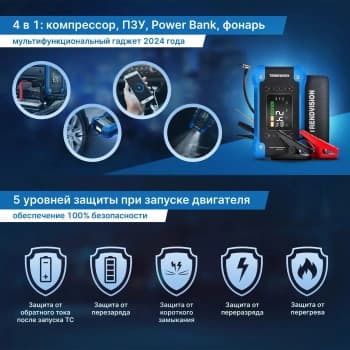 Автомобильный компрессор TrendVision Start Compressor PRO шланг 0.2м - фото 5