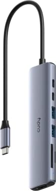 Разветвитель USB-C Cudy UH407 3порт. серебристый - фото 2