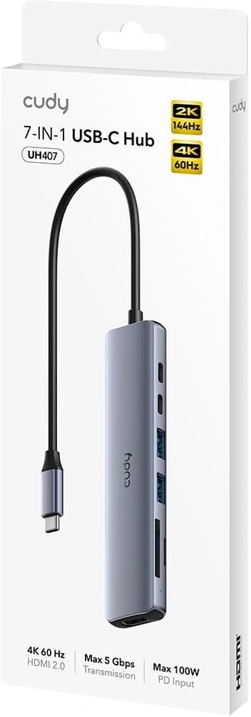 Разветвитель USB-C Cudy UH407 3порт. серебристый - фото 3