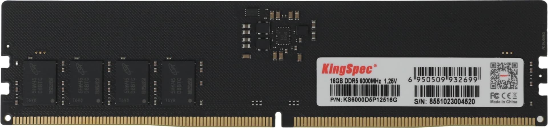 Память DDR5 16GB 6000MHz Kingspec KS6000D5P12516G RTL PC5-48000 CL46 DIMM 288-pin 1.25В single rank Ret - фото 4