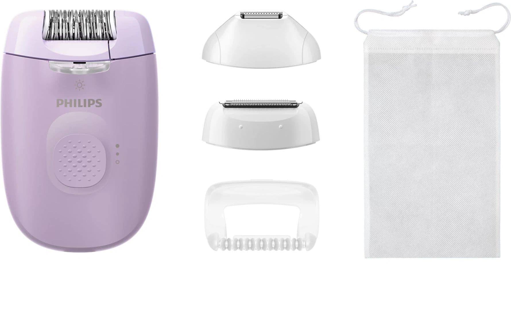 Эпилятор Philips BRE257/00 скор.:2 насад.:3 от электр.сети фиолетовый