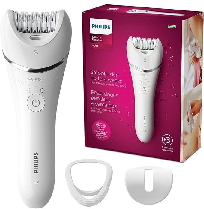 Эпилятор Philips BRE700/01 скор.:2 насад.:2 от аккум. белый - фото 3