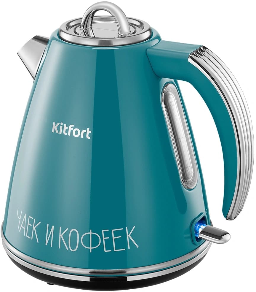 Чайник электрический Kitfort КТ-6748 1.5л. 2200Вт бирюзовый/нержавеющая сталь корпус: нерж.сталь/пластик