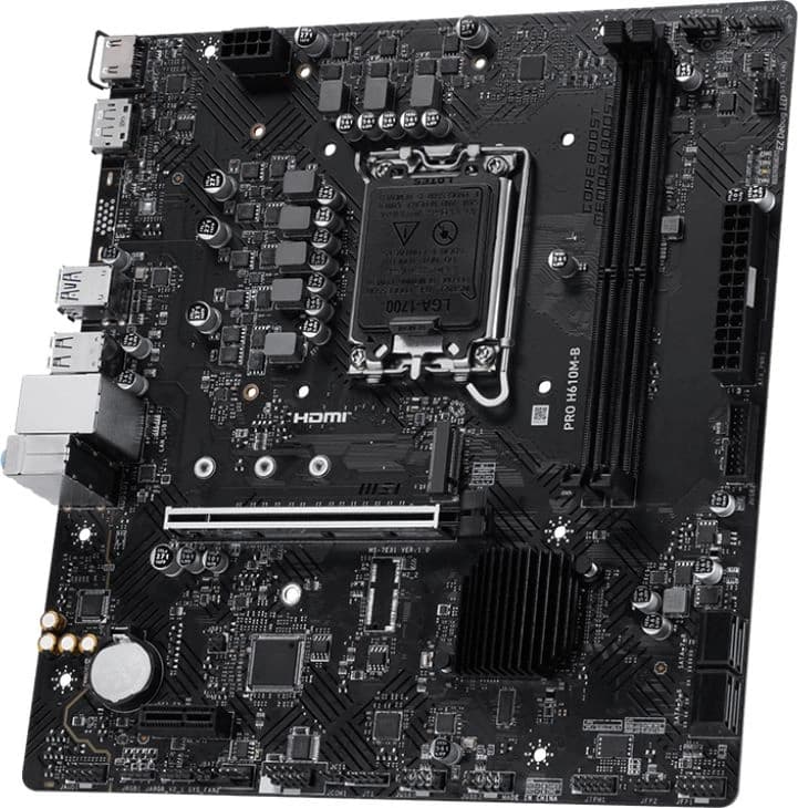 Материнская плата MSI PRO H610M-B Soc-1700 Intel H610 2xDDR5 mATX AC`97 8ch(7.1) GbLAN+HDMI+DP - фото 3