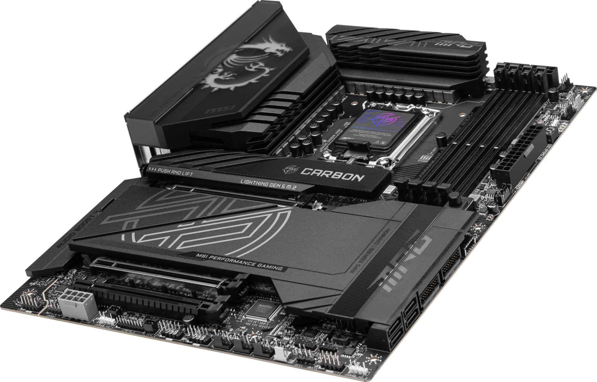 Материнская плата MSI MPG Z890 CARBON WIFI Soc-1851 Intel Z890 4xDDR5 ATX AC`97 8ch(7.1) 5Gigabit + 2.5Gigabit Ethernet RAID+HDMI - фото 3