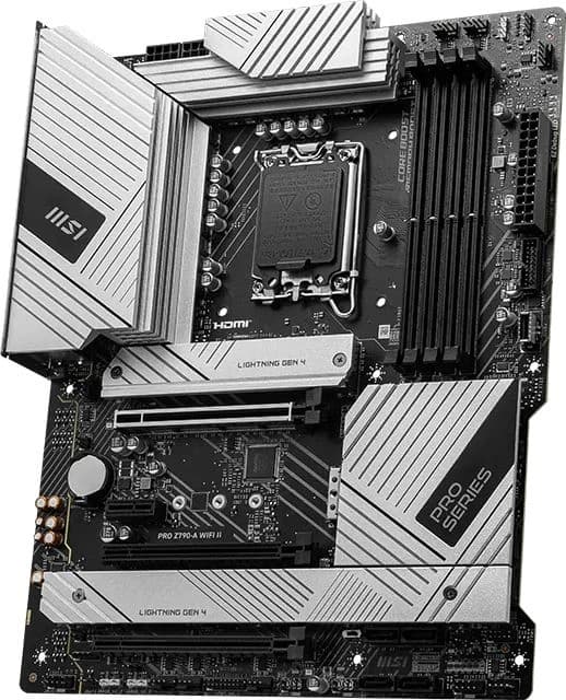 Материнская плата MSI PRO Z790-A WIFI II Soc-1700 Intel Z790 4xDDR5 ATX AC`97 8ch(7.1) 2.5Gg RAID+HDMI+DP - фото 3