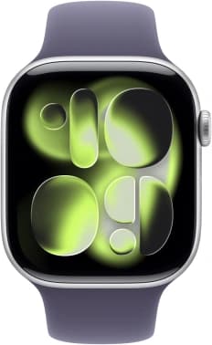 Смарт-часы Apple Watch Series 11 A3331 42мм OLED корп.серебристый Sport Band рем.фиолетовый разм.брасл.:M/L (MEU74AF/A) - фото 5