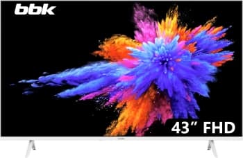 Телевизор LED BBK 43" 43LEM-1054/FTS2C (W) белый FULL HD 60Hz DVB-T2 DVB-C DVB-S2 USB (RUS) - фото 2