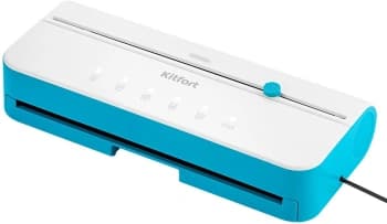 Вакуумный упаковщик Kitfort КТ-1563 ручной 130Вт 0.65Бар шир.пак.:30см белый/голубой - фото 2