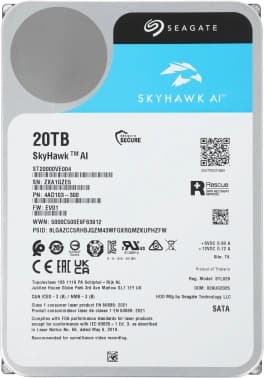 Жесткий диск Seagate SATA-III 20TB ST20000VE004 Surveillance SkyHawkAI 512E (7200rpm) 512Mb 3.5" - фото 2