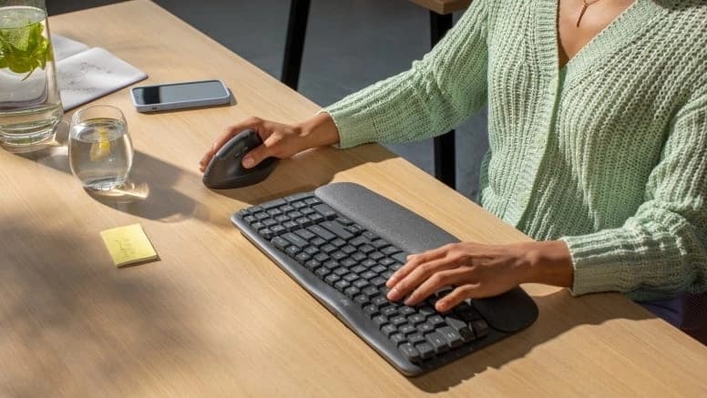 Клавиатура Logitech Wave Keys графитовый USB беспроводная BT/Radio slim Ergo LED (подставка для запястий) (920-012319) - фото 3