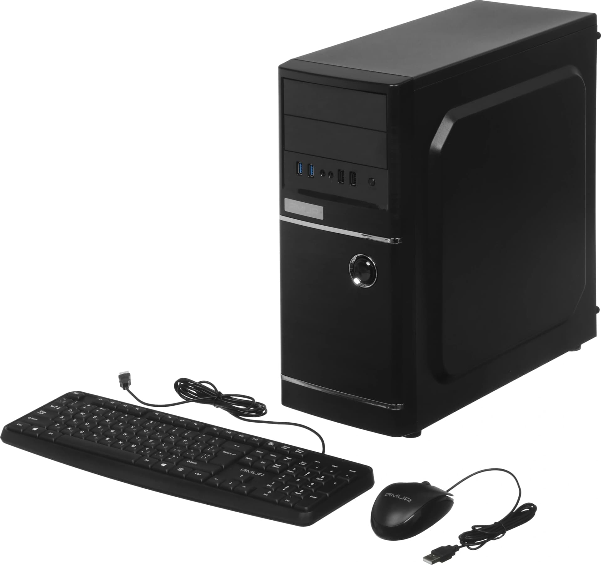 ПК Amur Нарвал A5A14 АМУЕ.466219.002 MT Ryzen 5 3400G (3.7) 8Gb SSD256Gb RX Vega 11 FreeDOS GbitEth 400W мышь клавиатура черный (RUS) (АМУЕ.466219.002 2169402) - фото 5