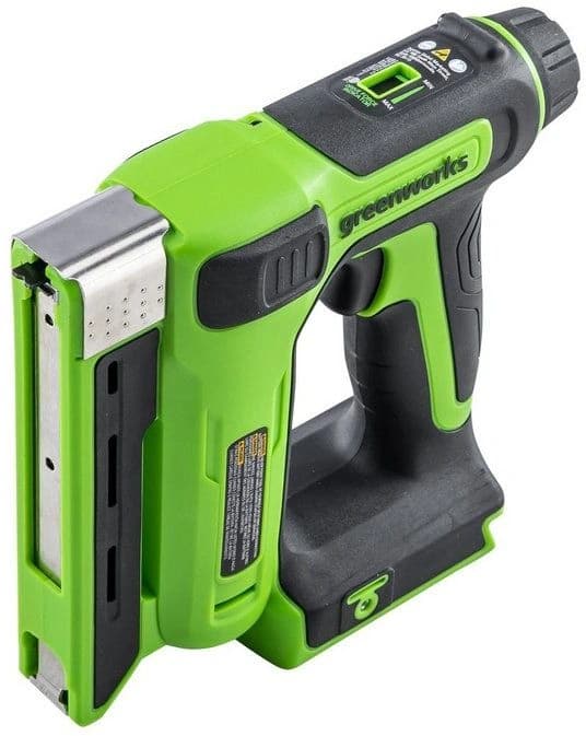 Степлер аккумуляторный Greenworks G24CS10 скобы тип 53: 6-14мм гвозди тип 47: 14мм - фото 4