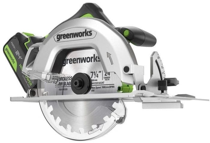 Циркулярная пила (дисковая) Greenworks GD24CS (ручная) D диска.:185мм (1500907CUG) - фото 3