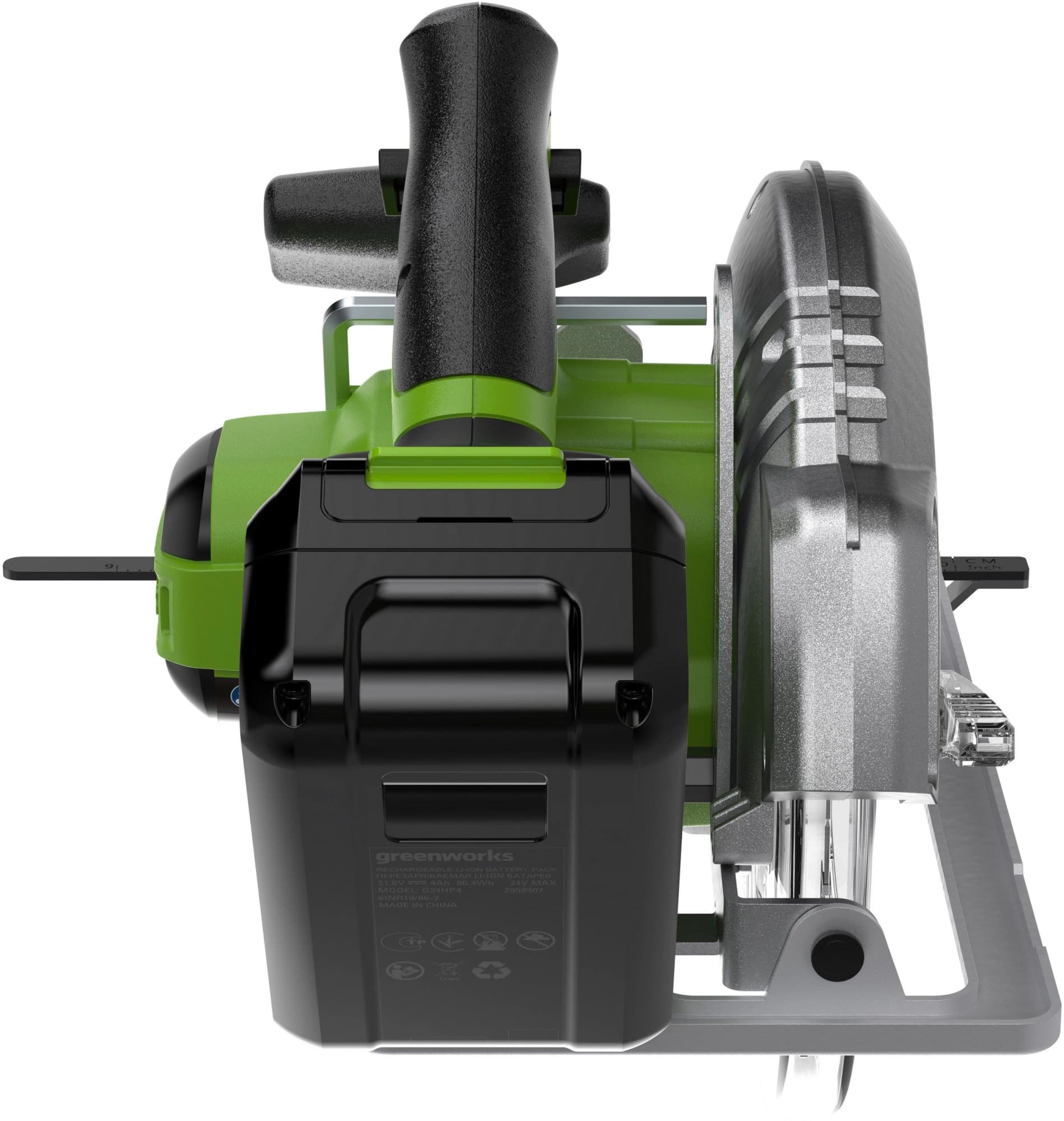 Циркулярная пила (дисковая) Greenworks GD24CS (ручная) D диска.:185мм (1500907CUB) - фото 4